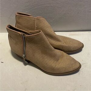 Circus by Sam Edelman Tan Perforated Ankle Boots